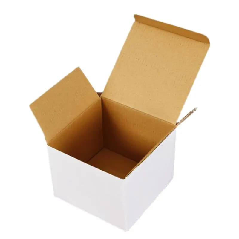 Boîte d'emballage en papier dur pour freins ondulés blancs, tasse d'expédition, cadeau GT, lot de 10 pièces