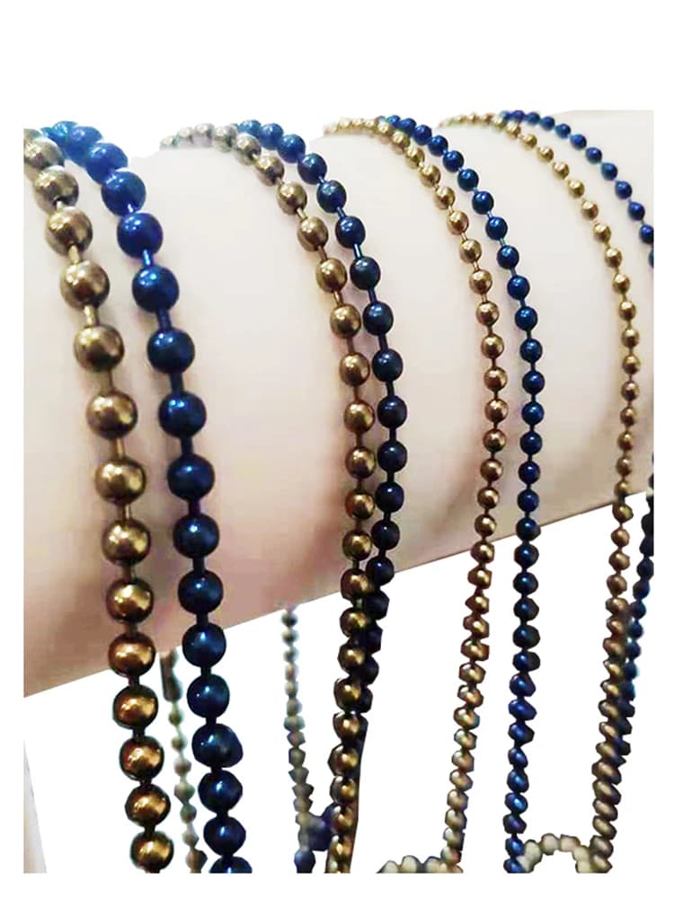 Collier chaîne à billes en titane pur de 4 mm, hypoallergénique, sans nickel, pour hommes et femmes, peau sensible, bijou léger