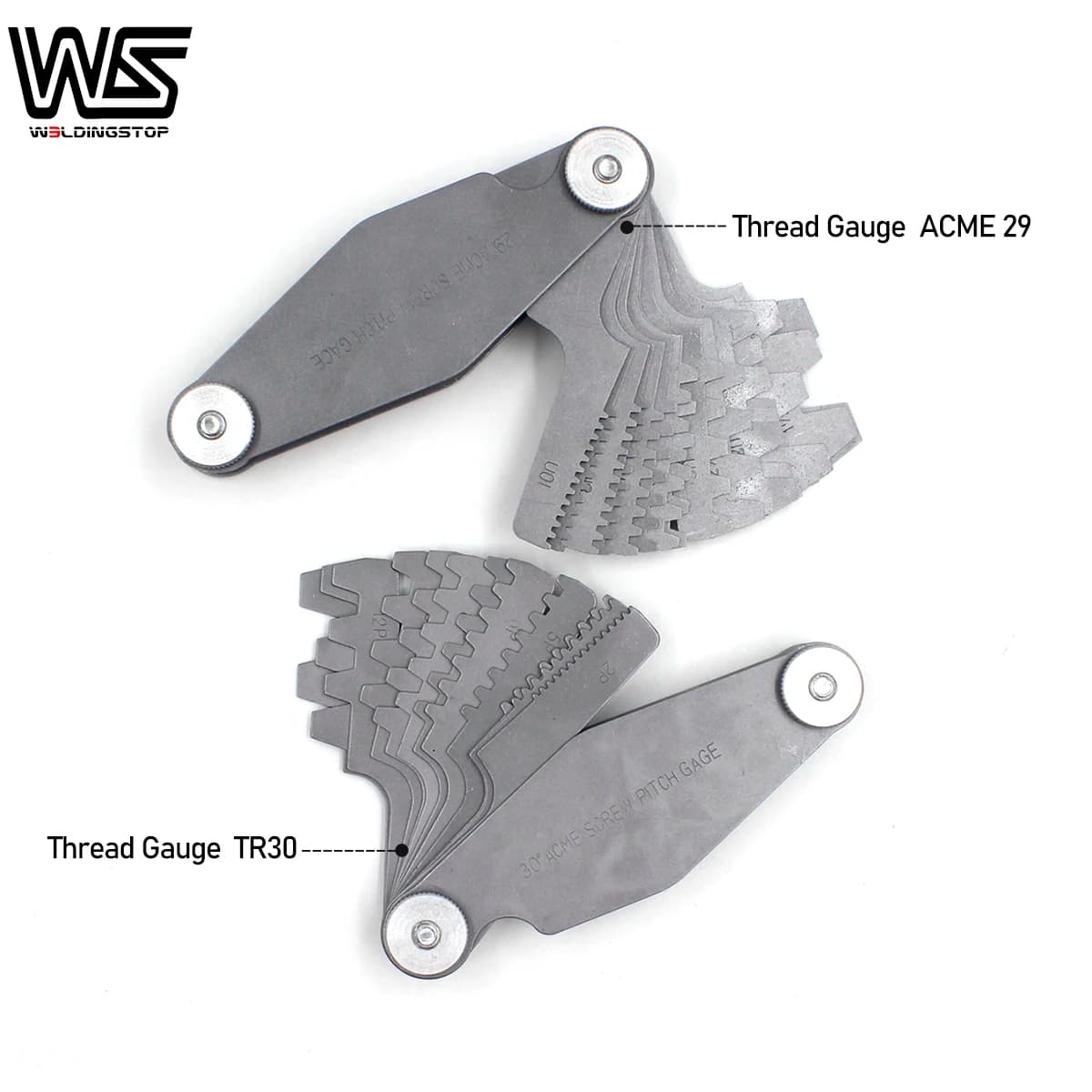ACcloser-Jauge de pas de vis 29/TR30, ensemble d'outils de mesure de pas de filetage en acier inoxydable, jauge de coupe à filetage en T