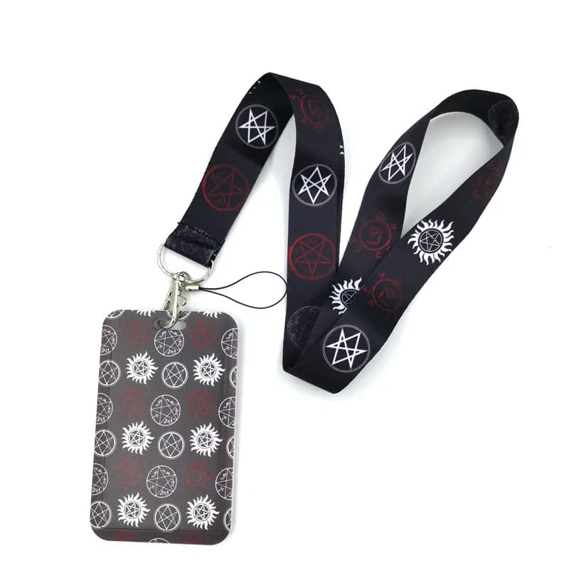 SPN – porte-cartes porte-cartes à lanière créative, Supernatural, cou suspendu pour étudiant, Badge pour téléphone, accès au métro, accessoires