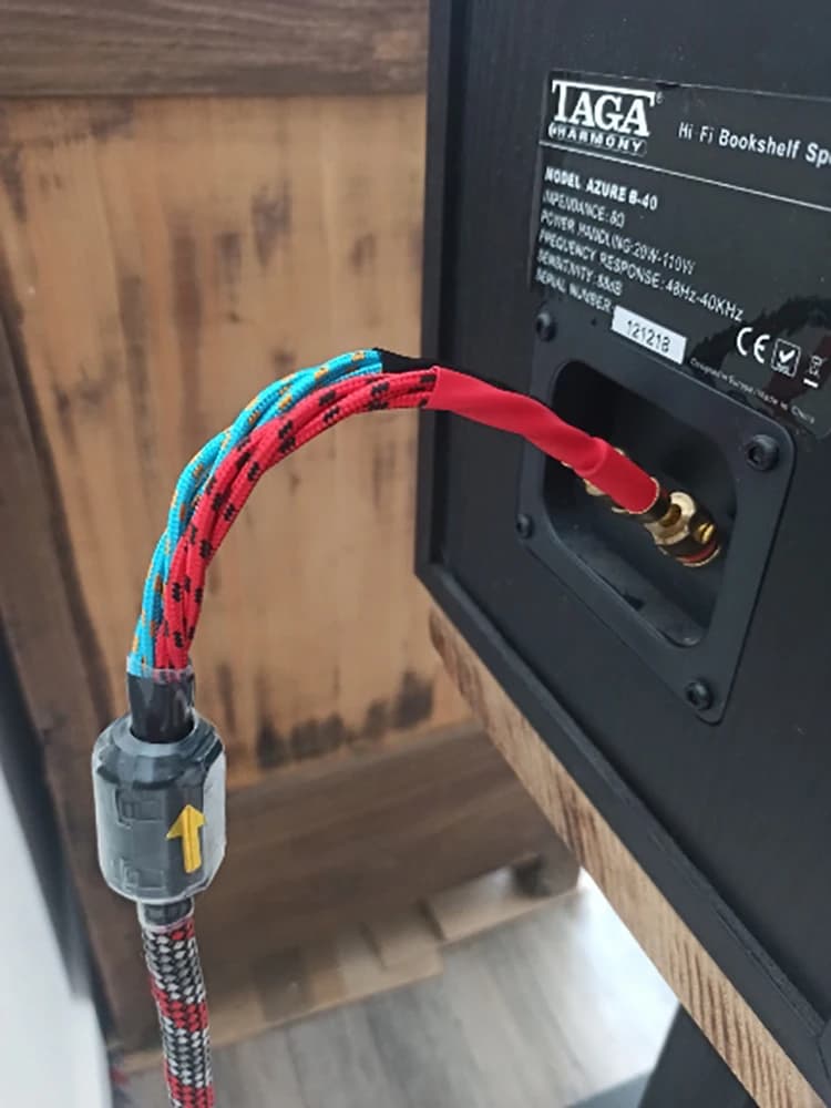 Câble de haut-parleur plaqué or OFC, 1 paire de fiches banane, 1m-5m, câble de haut-parleur tressé HiFi audiophile pour amplificateur de cinéma maison
