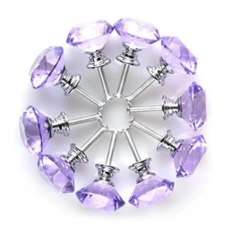 Lèvent en verre cristal en forme de diamant, poignées de planche Chi, boutons de fusion, quincaillerie pour armoire de cuisine, poignée de meubles Foy, conception, 30mm