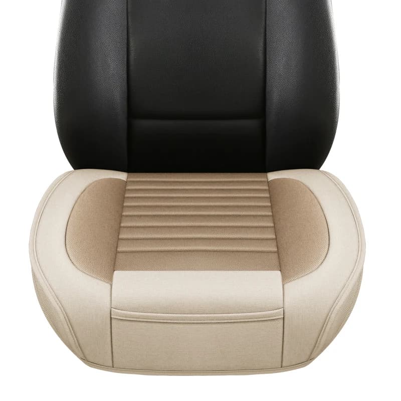 Housse de siège de voiture, coussin en lin saisons universel respirant pour la plupart des berlines à quatre portes et SUV Protection de siège de voiture ultra-luxe