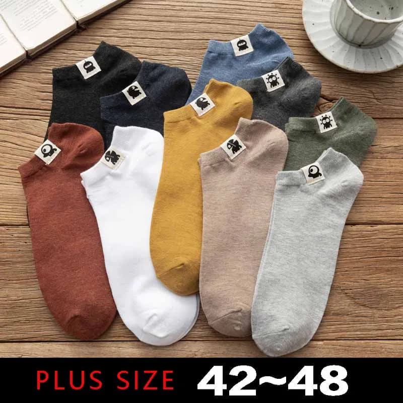 Chaussettes pour hommes, grandes tailles, respirantes, à la cheville, courtes, mignonnes, joyeuses Calcetines, désodorisantes, coupe basse, Bigfoot, tailles 44 45 46, EU 42-48