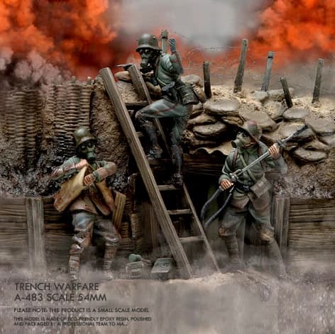 Kits de modèles en résine 54MM, figurine à monter soi-même incolore et auto-assemblée (scène incluse) A-483