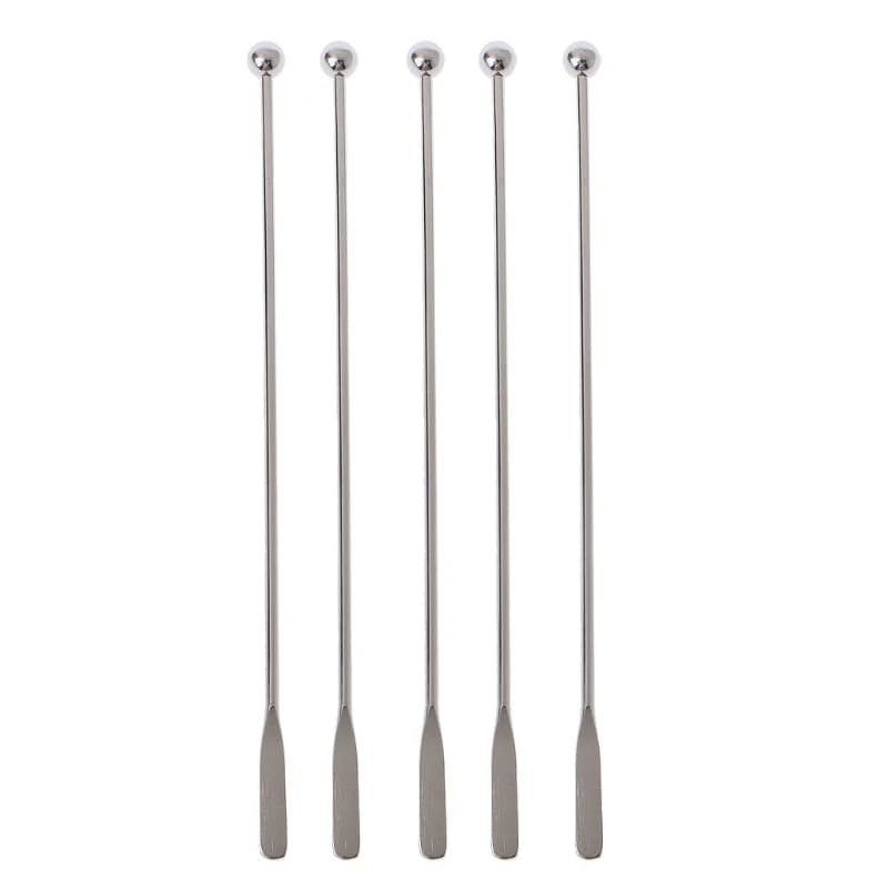 Bâtonnets de mélange réutilisables en résine époxy, en acier inoxydable, outils de résine, agitateur à café, boisson, 5 pièces, 7.5 pouces