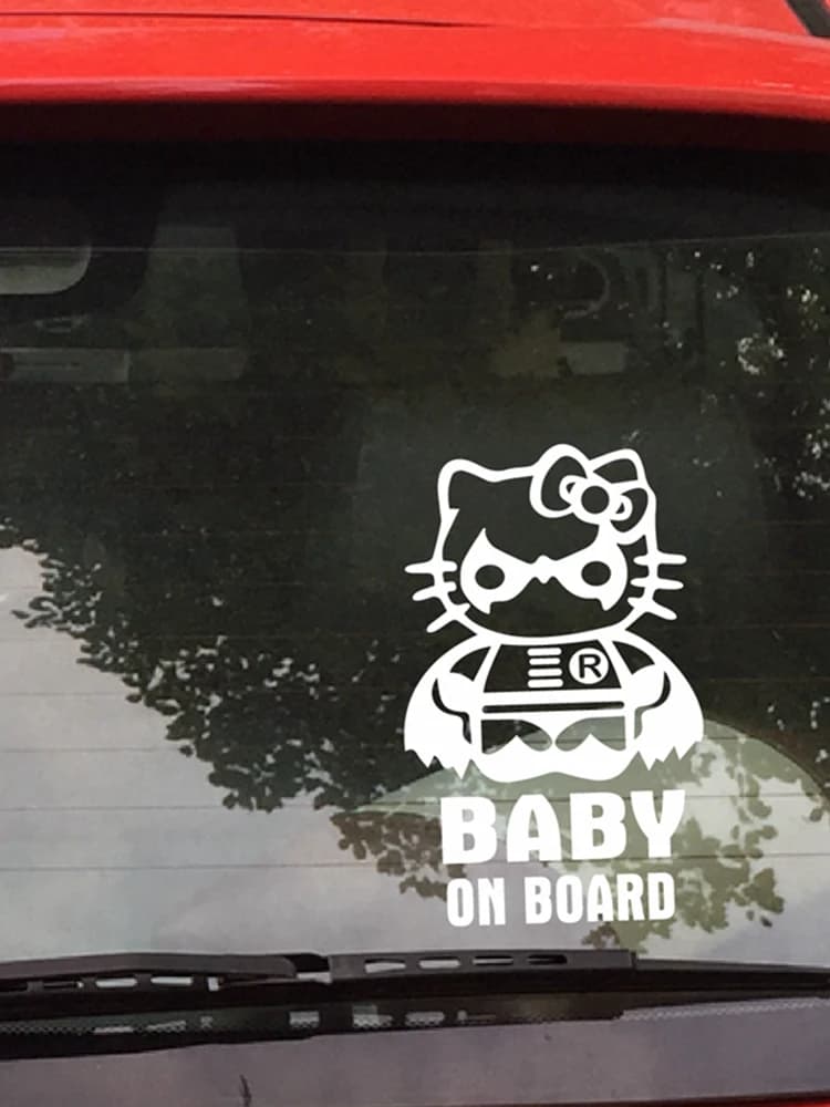 Autocollants de voiture en vinyle pour bébé fille à bord, décalcomanie mignonne, héros de dessin animé, ruban adhésif ZE