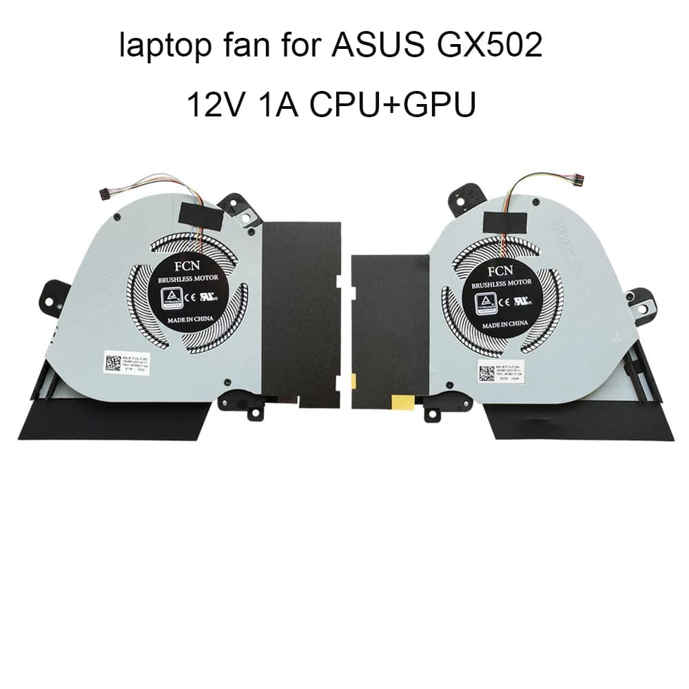 Ventilateur de refroidissement pour ordinateur ASUS ROG Zephyrus S GX502 GU502 LWS GX502GW GU502GW, ventilateur de radiateur pour GPU et CPU 13NR01V0T14111 DC12V 1A