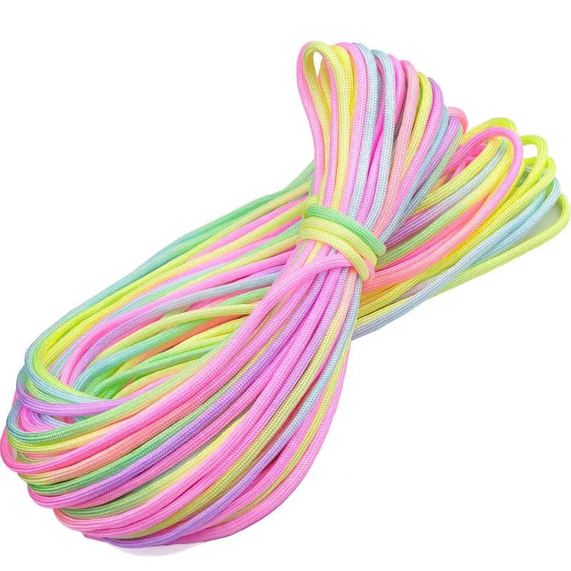 Corde de parachute aux couleurs de l'arc-en-ciel III à 7 brins, lanière d'escalade, équipement de survie en camping, bracelet paracorde, 4mm
