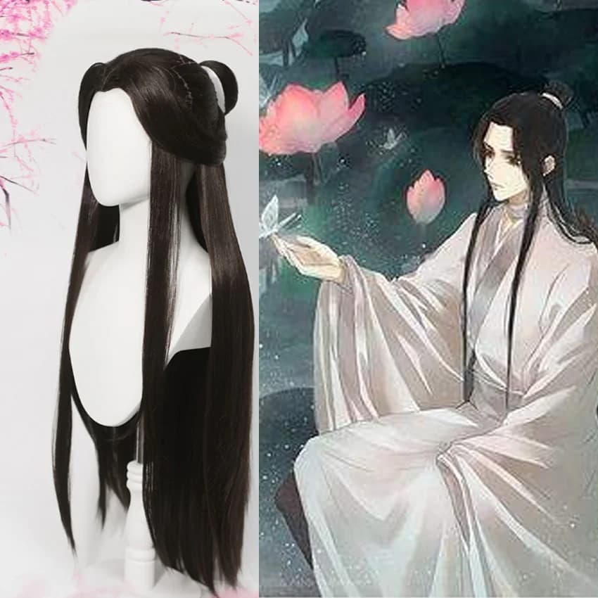 Perruque de Cosplay Xie Lian, cheveux noirs, Tian Guan Ci Fu Hanfu, accessoires d'halloween pour hommes, bénédiction officielle du ciel