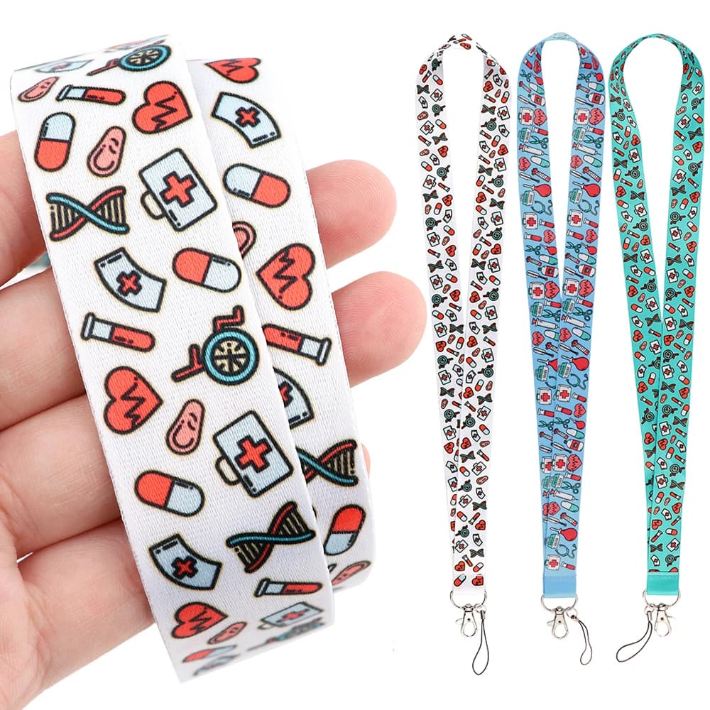 DZ2117 lanière d'infirmière pour porte-clés médecins couverture de carte d'identité passe téléphone portable porte-Badge porte-clés sangles de cou accessoires médicaux