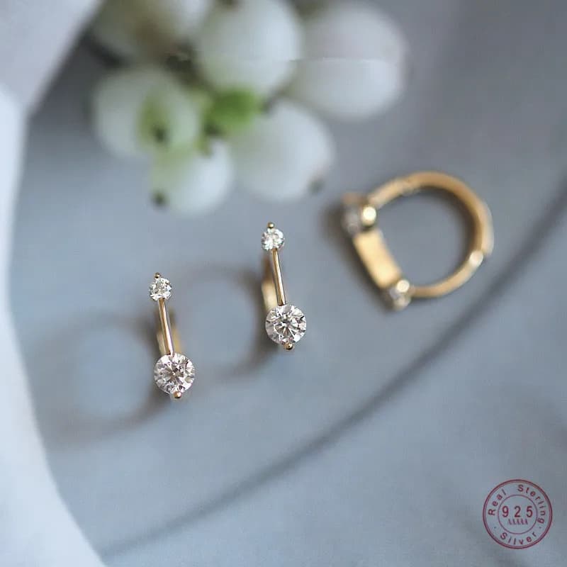 Boucles d'oreilles en argent Sterling 925 pour femmes, simples et brillantes, en forme de U, Punk Hip Hop Street Art, plaqué or 14 carats, bijoux cadeau