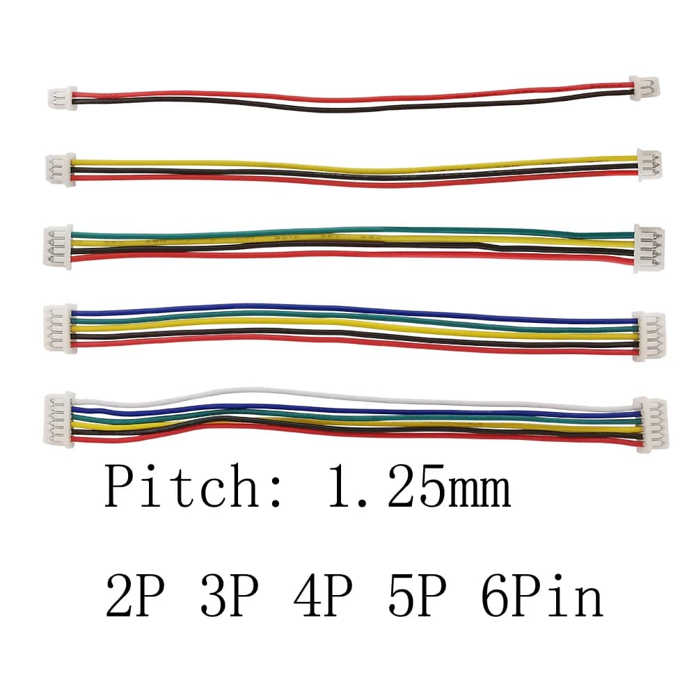 5/10/20 pièces JST 1.25mm 1.25 connecteurs de câble de prise femelle Double tête JST pas 1.25 2 broches 3 broches 4 broches 5 broches 6 broches