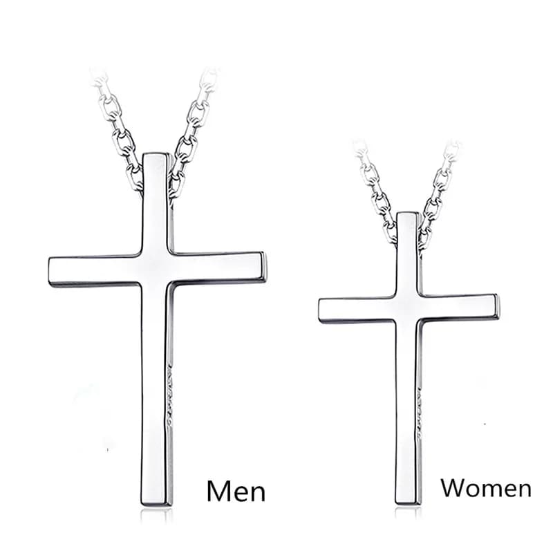 Collier en argent Sterling 925 pour hommes et femmes, bijoux classiques avec pendentif en croix, ras du cou, tendance