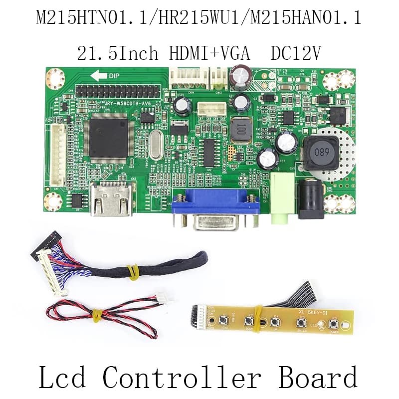 Carte contrôleur LCD, écran d'affichage bricolage, 21.5 pouces, HDMI et VGA, DC 12V, 30 broches, LVDS, LED, 1920x1080P, M215HTN01.1, HR215WU1, M215HAN01.1