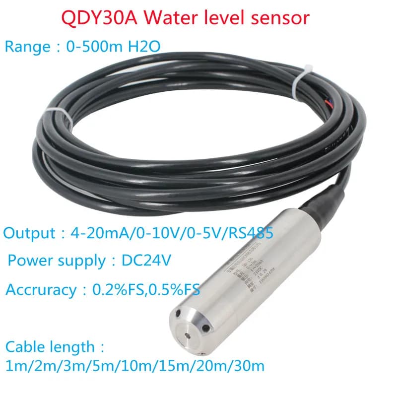 Capteur de niveau QDY30A transmetteur de niveau de liquide détecteur de capteur de niveau d'eau 12-36VDC 4-20mA sortie de Signal capteur de niveau de liquide