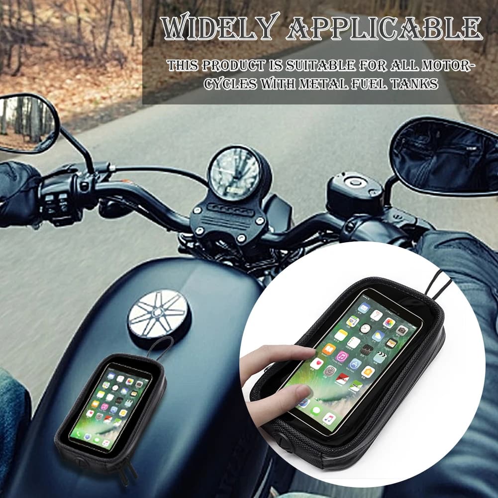 Support de téléphone pour moto étanche, avec support magnétique qui peut être succié fermement sur le réservoir de carburant, sac de support pour moto