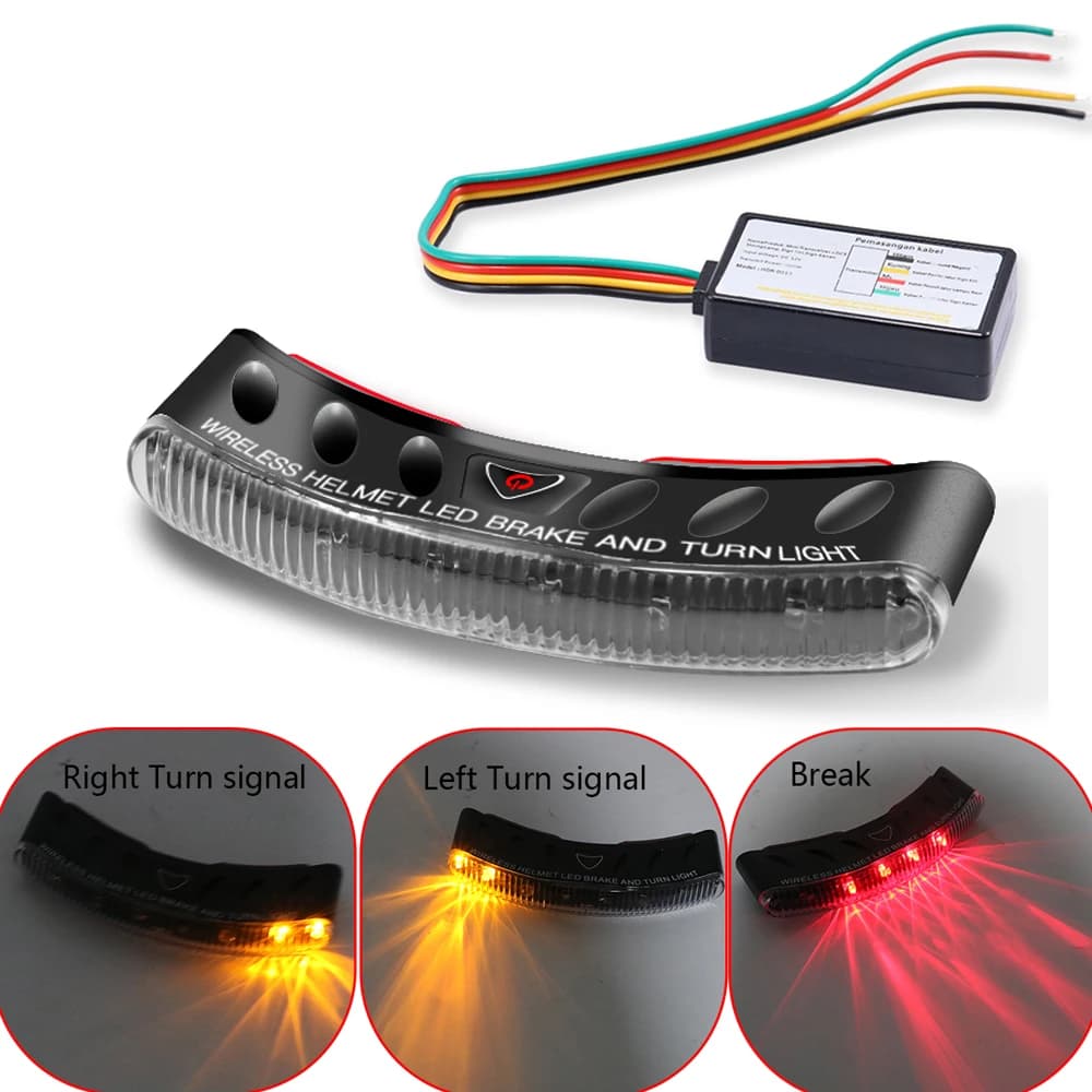 Clignotant de frein de moto universel sans fil, lumière iodée, lampe de casque, accessoires de moto, 8 LED, 2.4G
