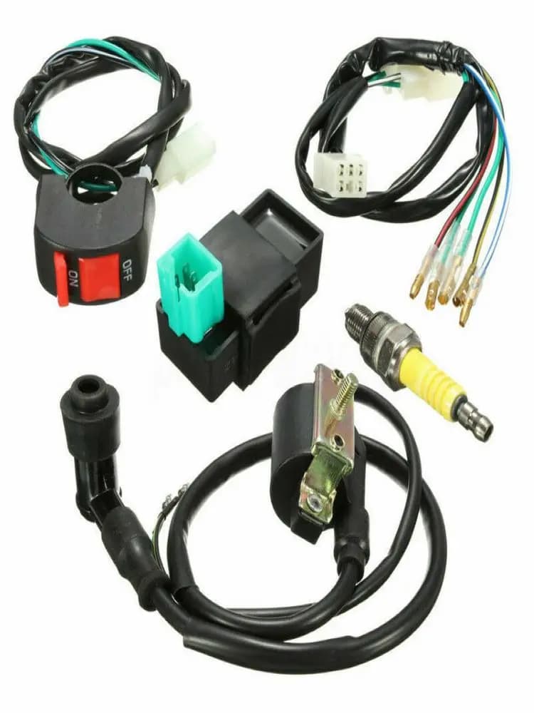 Kit de prise CDI 2 broches pour pièces/ensemble fils, 5 bobines de câblage, interrupteur pour 110cc, 125cc, 140cc, Pit Bike, Dirt Bike, ATV