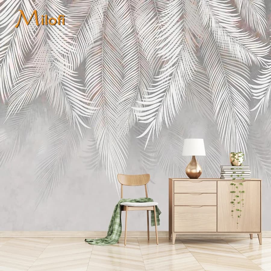 Papier peint auto-adhésif 3D personnalisé, peint à la main, cuir chevelu végétal rétro, salon, décoration de la maison, murale