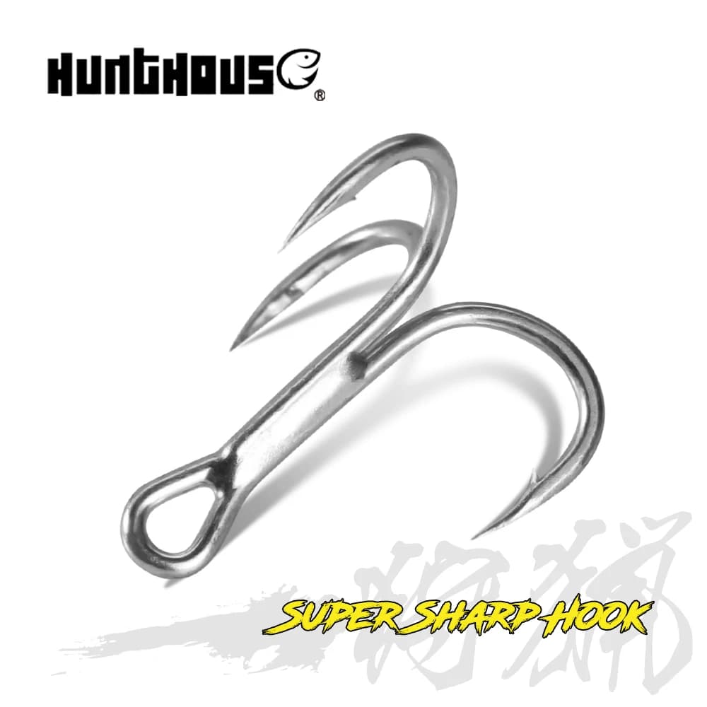 Hunthouse – hameçon triple en acier à haute teneur en carbone pour pêche en eau salée, leurre rigide, lot de 10 pièces