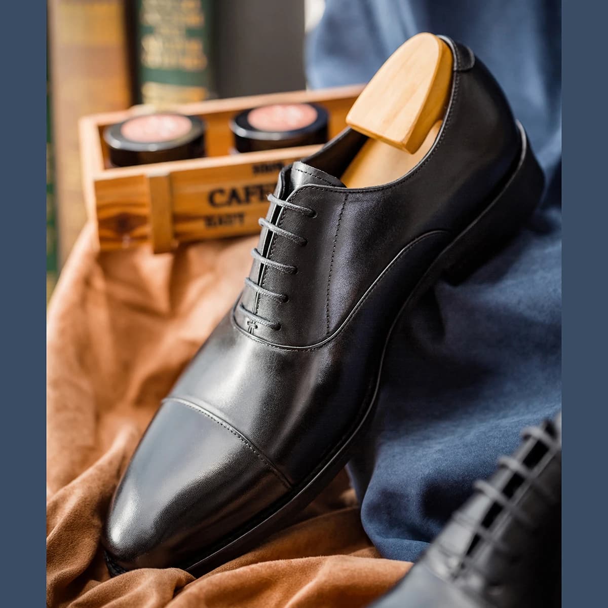 Hanmce-Chaussures Oxford en cuir véritable pour hommes, respirantes, à la mode