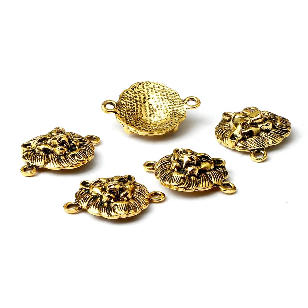 Accessoires en alliage tête de lion couleur argent, bijoux tendance, colliers pour femmes et hommes, cadeaux pour la fabrication de bijoux, pendentif de bracelet DIY