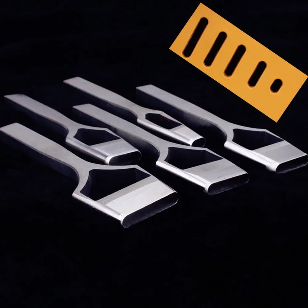 8 tailles en cuir artisanat ceinture bande ovale trou poinçon outils plat poinçon couture bricolage sangle oblat Cutter ciseau outils ceinture poinçon