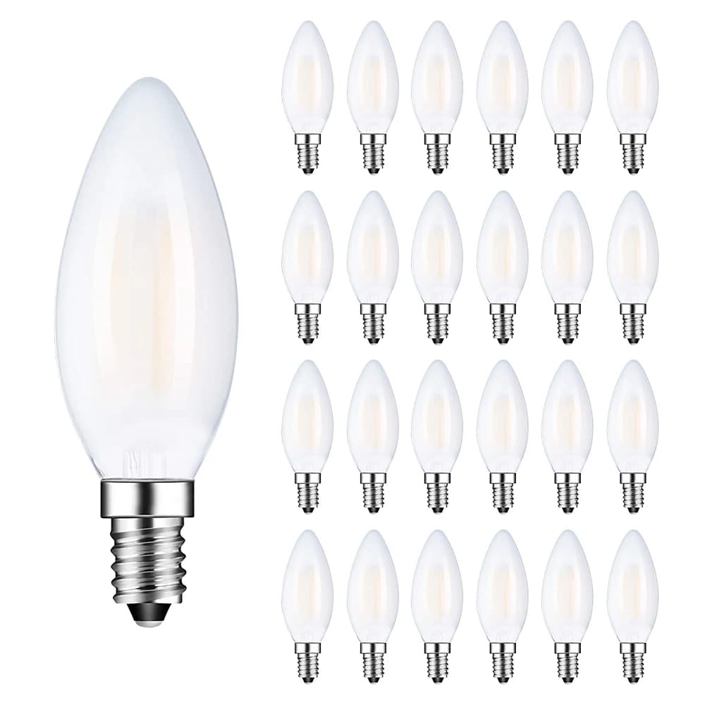 Ampoule LED rétro à filament 4W 6W, ampoule à filament givrée C35, E12 E14, ampoule à vis Edison dimmable, lampe de lustre, blanc chaud 2700k