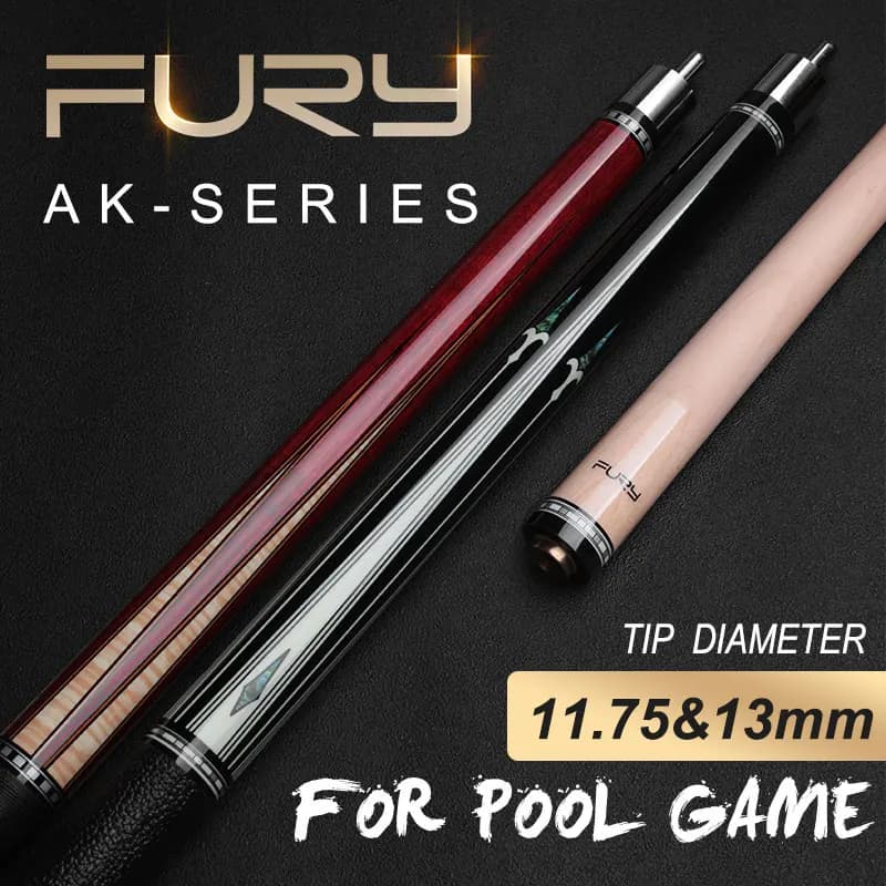 Fury AK – queue de billard classique, manche en érable de qualité, Joint central en lin ou en cuir