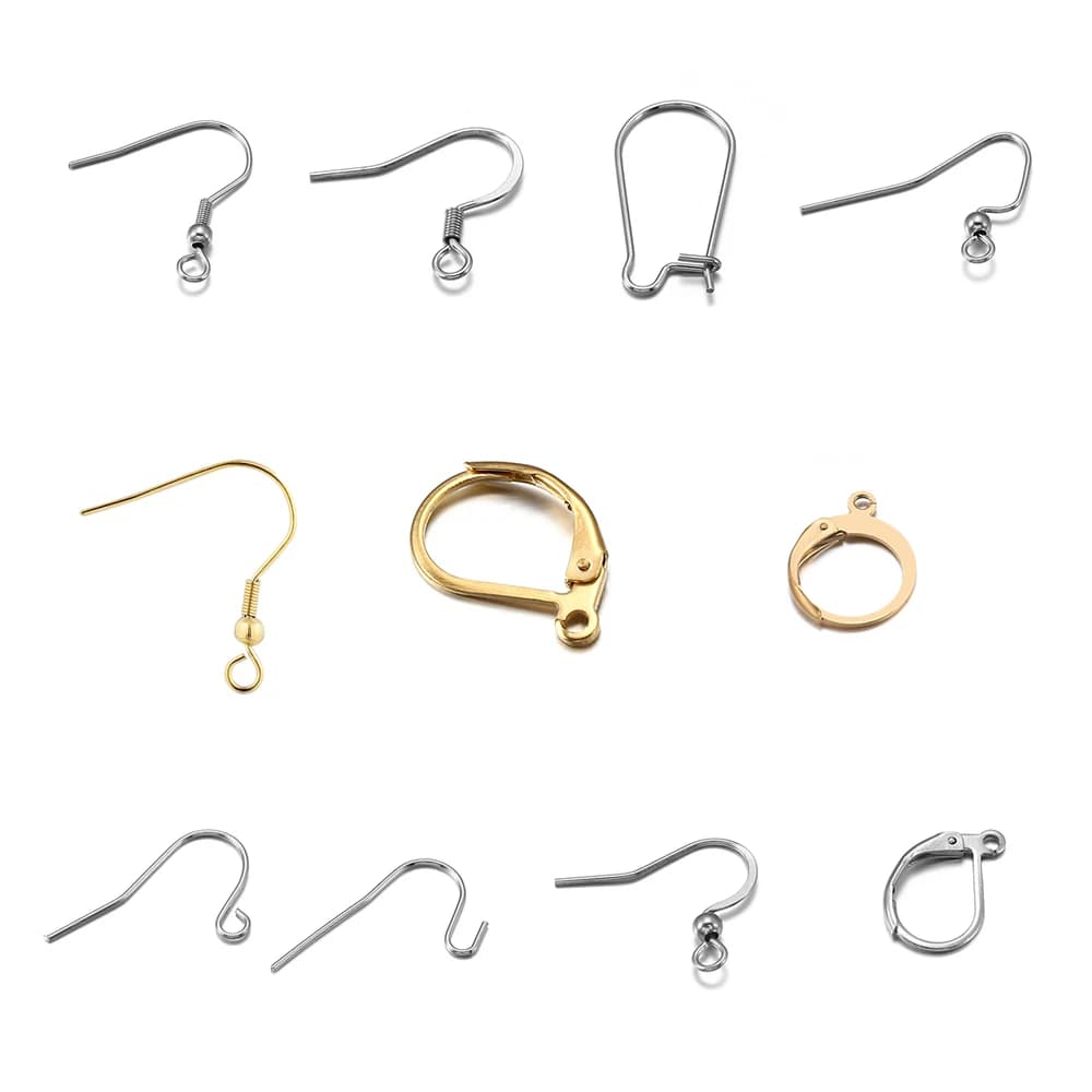 Crochets de boucle d'oreille hypoallergéniques en acier inoxydable doré, fermoirs de fil d'oreille de poisson, fils de boucle d'oreille pour bijoux Maki, 20-50 pièces