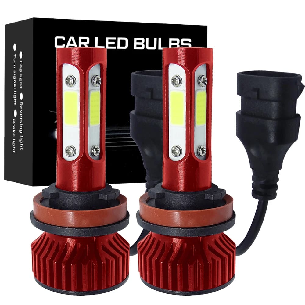 2 pièces H11 4 côtés Cob H7 H8 HB3 9005 HB4 9006 phares Led 10000LM ampoules de voiture antibrouillard automatique 8000K 6000K sans ventilateur Mini Led V4
