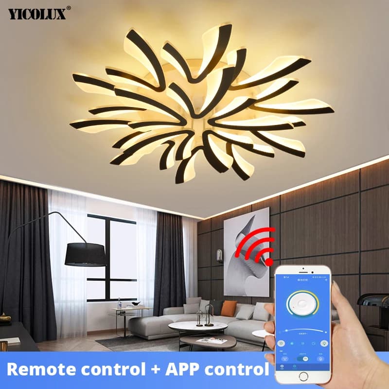 Plafonniers LED modernes en acrylique, salon, salle à manger, cuisine, chambre à coucher, lampes d'intérieur, luminaires avec télécommande, AC 90-260V, nouveau