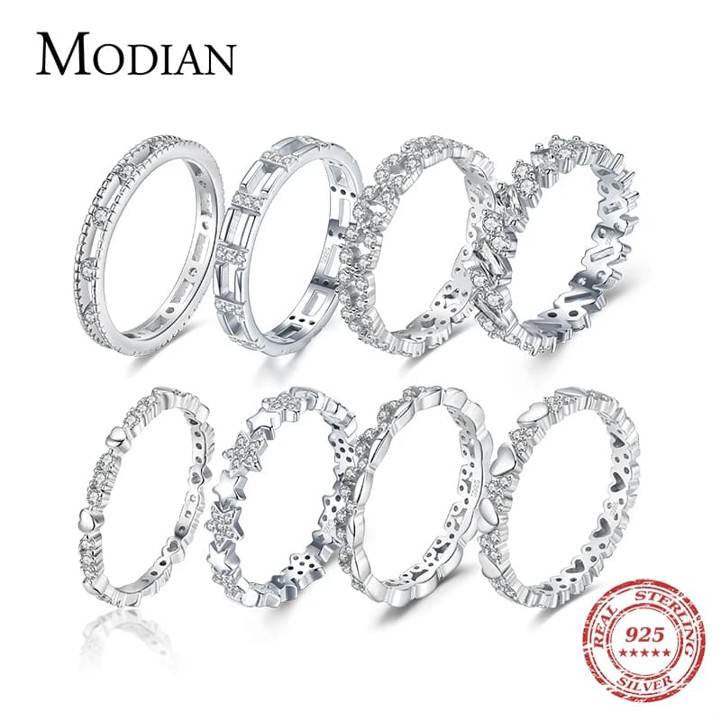 Modian véritable 925 en argent Sterling populaire européen classique irrégulier empilable anneau pour les femmes mode bagues bijoux fins