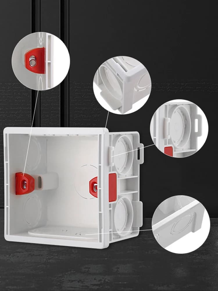 Boîte de prise de courant réglable, boîtier arrière pour interrupteur en plaque de plâtre Standard de 86x86mm de profondeur 50mm, Cassette de montage pour interrupteur mural