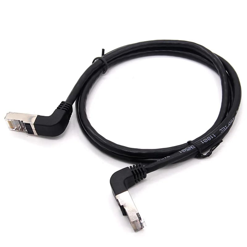 Câble réseau Ethernet RJ45 Lan, 0.5m-5m, coudé vers le bas et vers le haut, coudé à 90 degrés, cat5e 8P8C FTP STP UTP Cat 5e