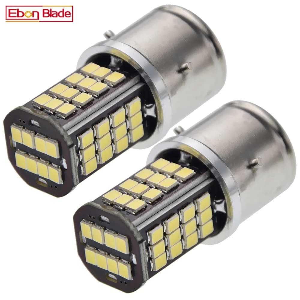 Ampoule de phare antibrouillard pour motocyclette BA21S 6000K, 2x LED, phare de voiture classique, Scooter, cyclomoteur, Vintage, 6v, 12v, 24v
