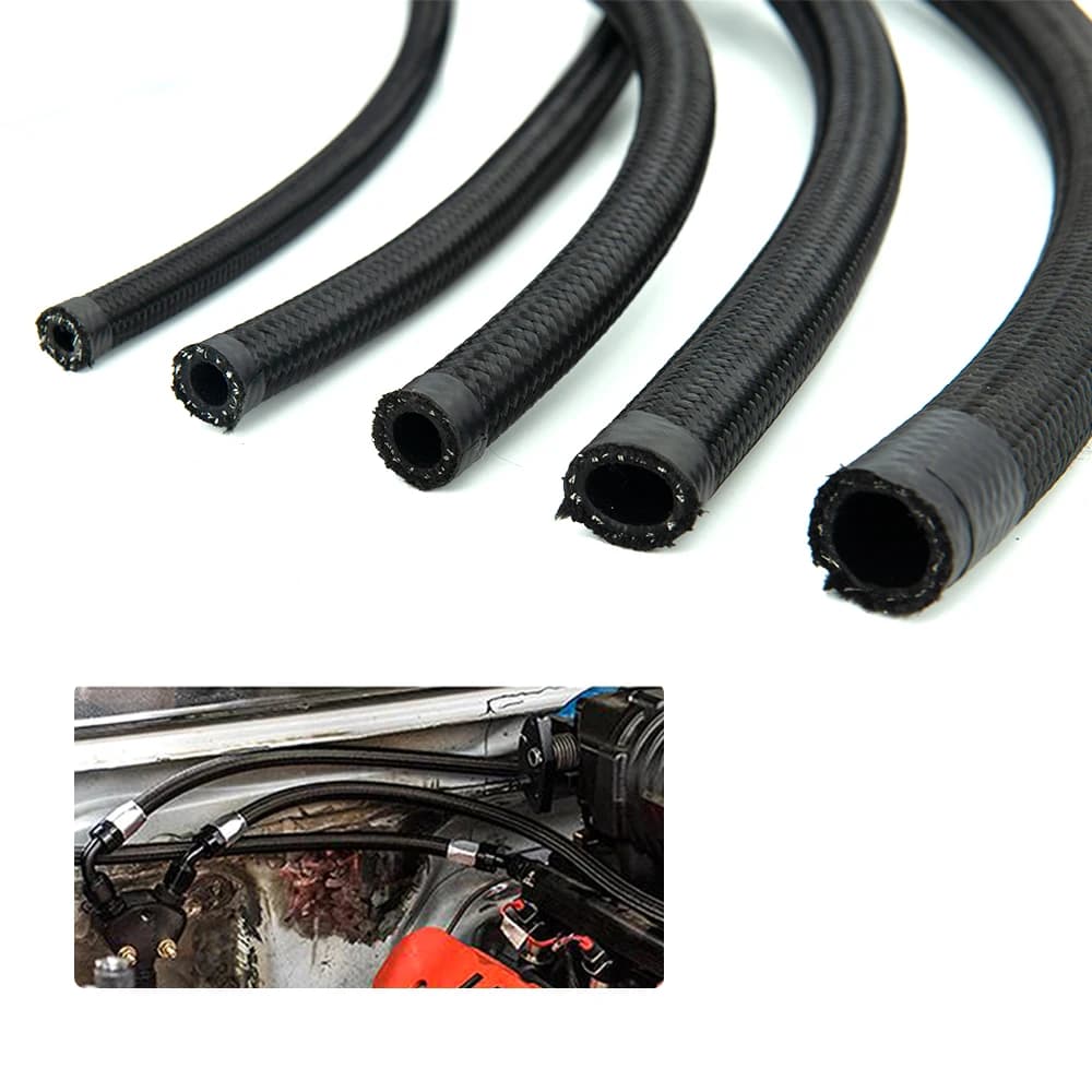 1M/3M/6M AN4 AN6 AN8 AN10 tuyau de carburant huile gaz refroidisseur tuyau ligne tuyau Tube Nylon acier inoxydable tressé à l'intérieur du caoutchouc CPE