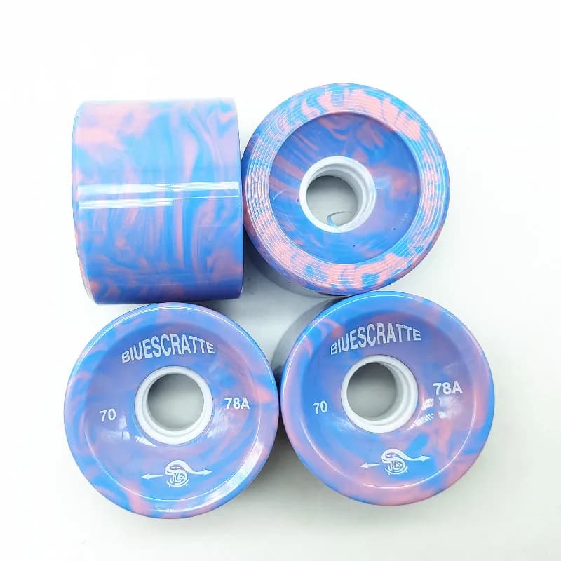 4 pièces 70mm 51mm 80 dur Longboard roue pour 70mm Skateboard pneu 80A Durable élastique PU Ruedas pour route rue Skate Board Rodas