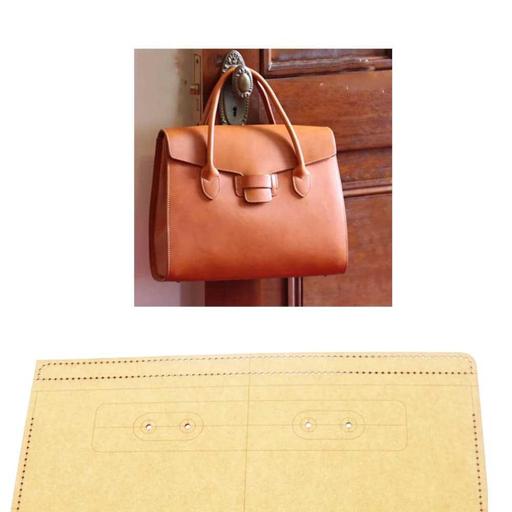 Bricolage cuir artisanat femmes sac à main valise 500 g/m2 papier kraft découpe couture modèle creux cailloux Rivière x32 x 14cm