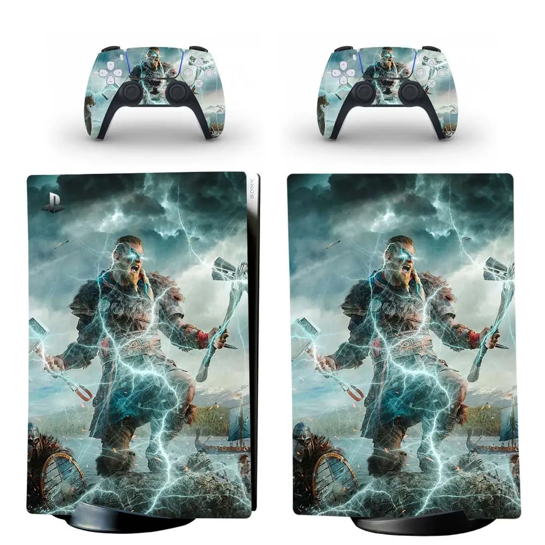Valhalla PS5 autocollant de peau numérique couverture pour Console et 2 contrôleurs PS5 autocollant de peau vinyle