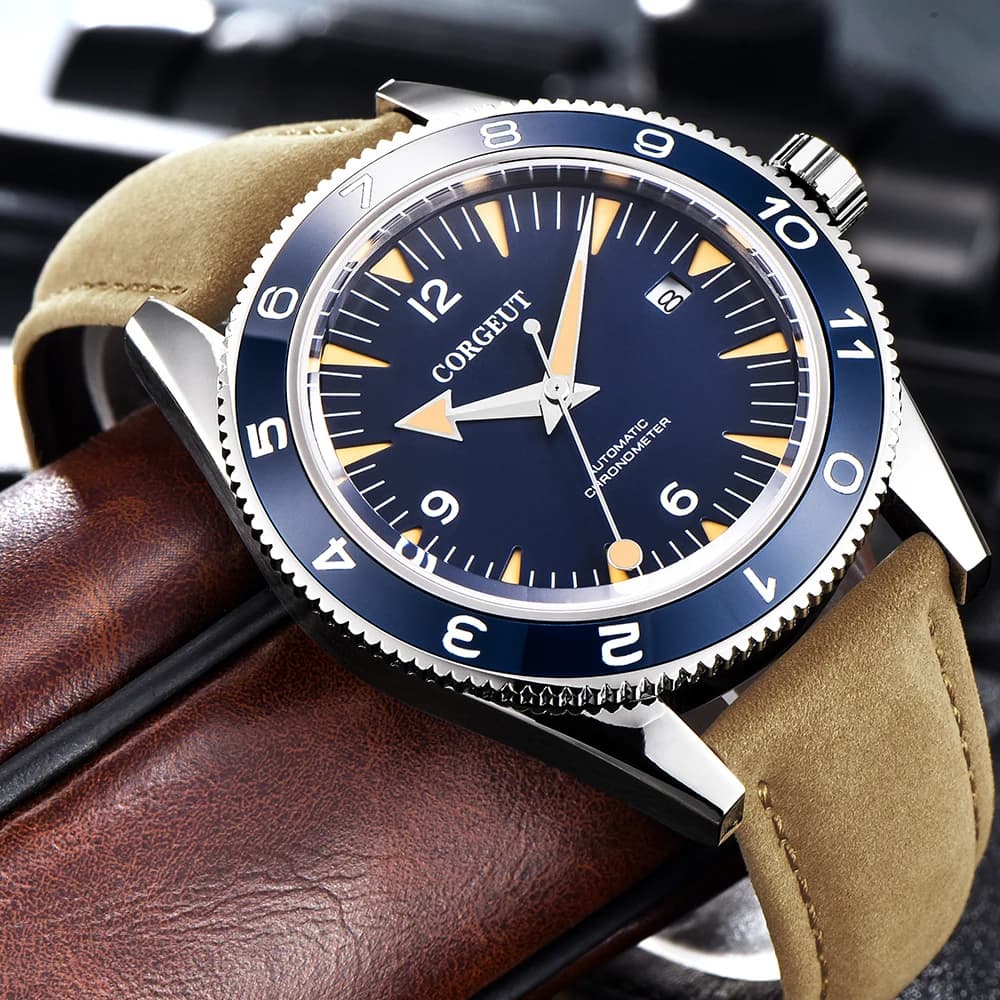 Corgeut mode luxe Sport automatique montre mécanique saphir céramique NH35MIYOTA mouette noir mâle horloge Relogio Masculino