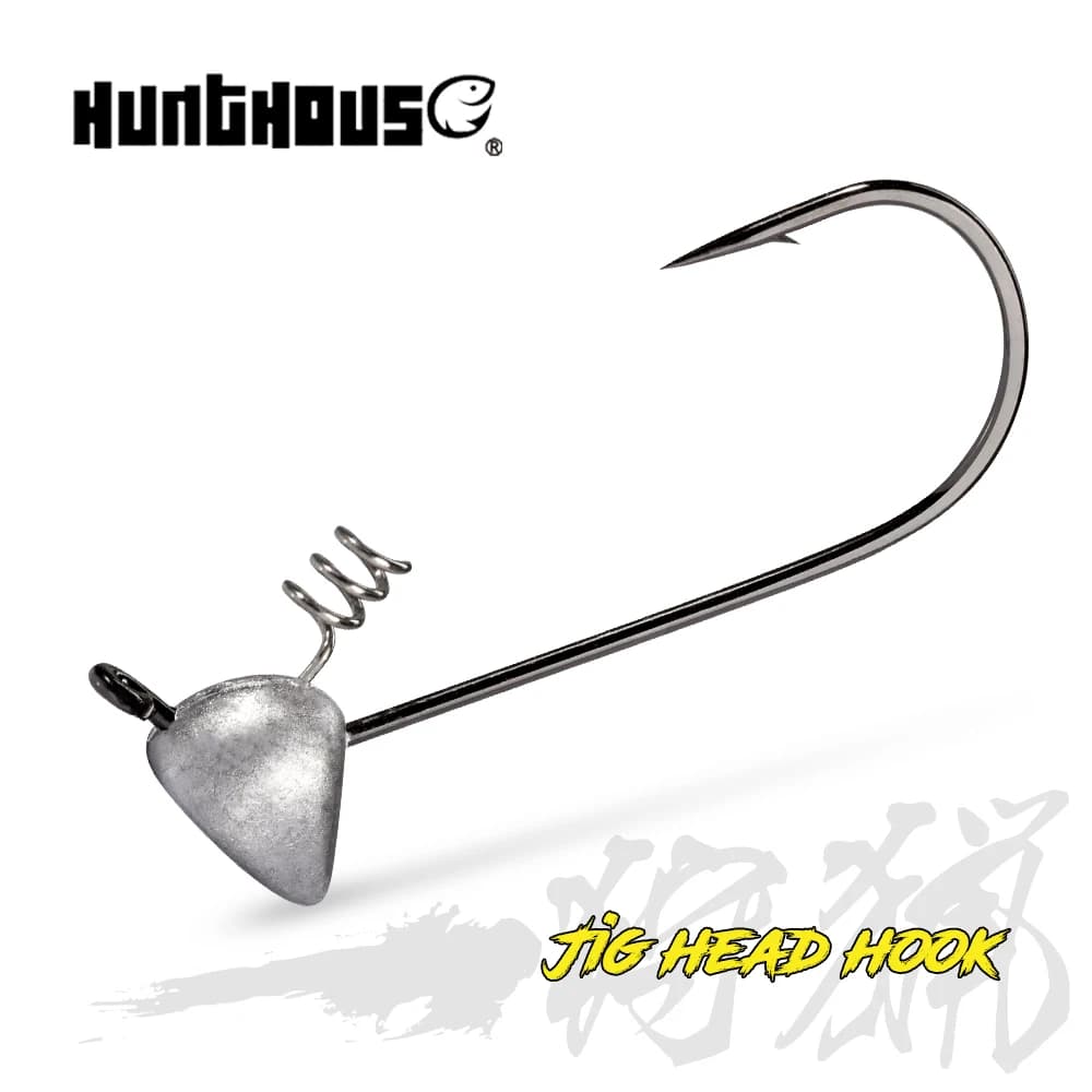 Hunthouse 3.5g 5g 6.5g 4 pièces/sac Jigs à tête mobile souples à face plate, matériel de pêche pour accessoires de leurres