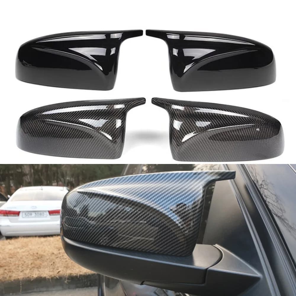 Excellent aile latérale faceliftée modifiée pour BMW X5 E70 X6 E71 2008-2013 capuchons de couverture de miroir couleur Fiber de carbone noir brillant