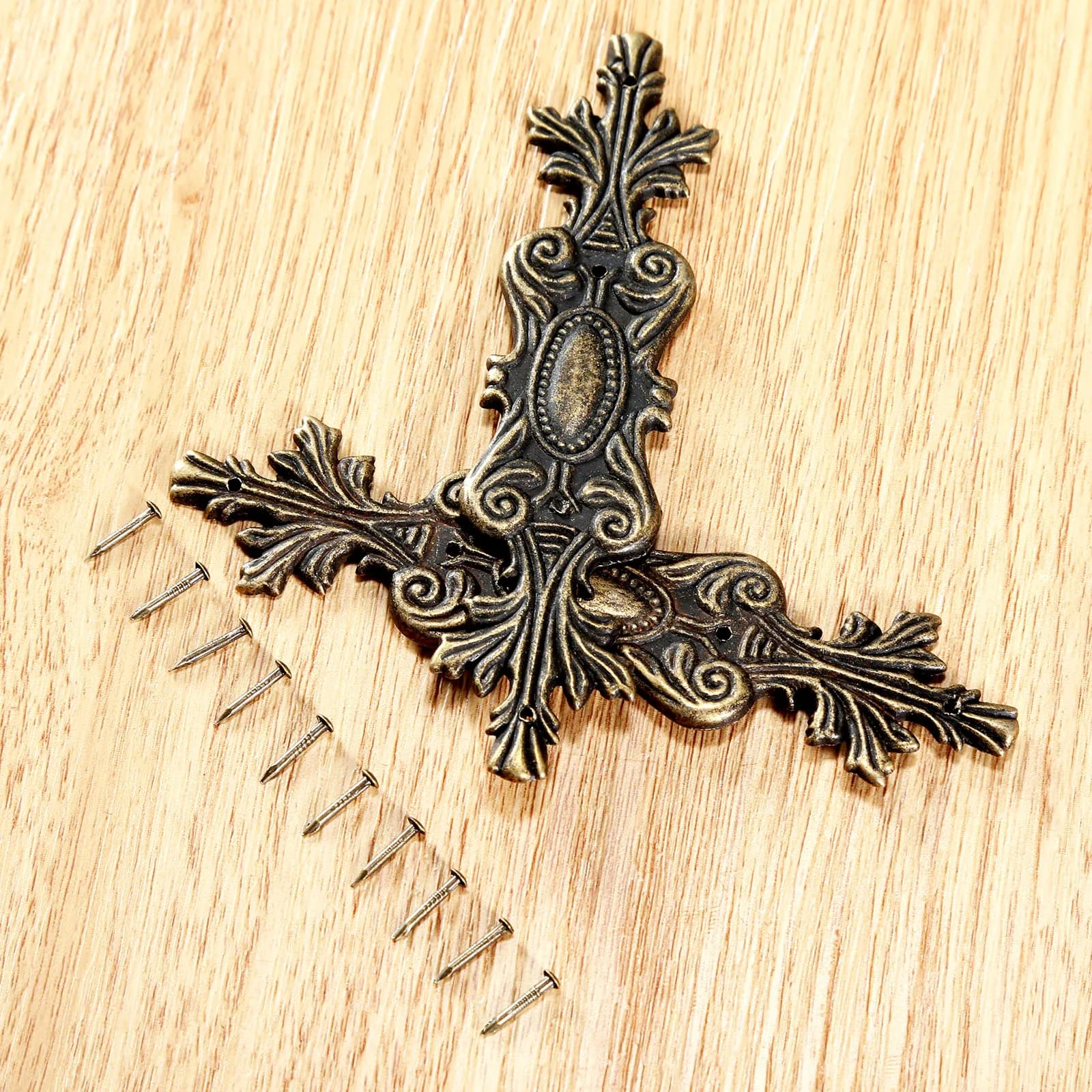 Support d'angle décoratif Antique 10x2.3cm/3.94 "* 0.91", boîte à bijoux décorative, protection d'angle de jambe, raccords de meubles 2x