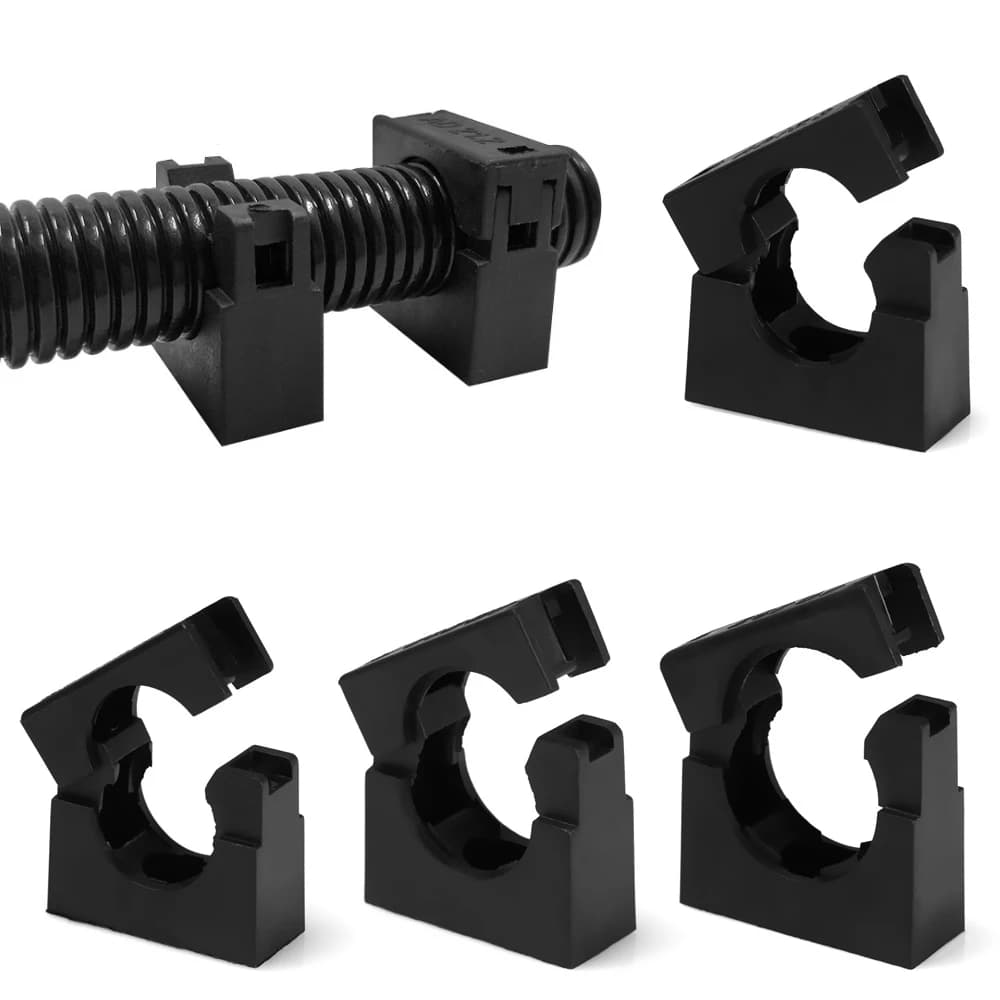 Colliers de serrage en PVC, support de tuyau d'eau, câble métallique, support de fibre, soufflet de tuyau, cerceau, raccords électriques, évaluation, 10-28mm, 5 pièces