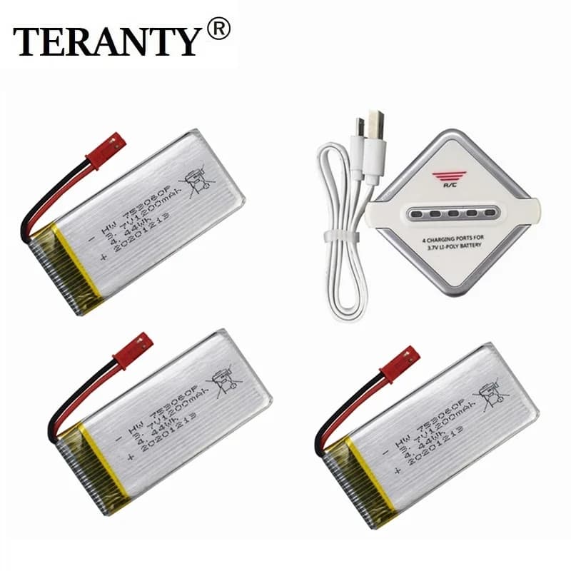 Ensemble batterie Lipo 3,7 V 1200 mAh et chargeur pour drone de photographie aérienne SP650, pièces détachées pour quadricoptère, batterie d'hélicoptère RC