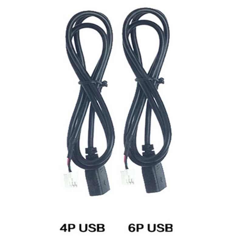 Câble de connexion USB pour autoradio, 2 pièces, 4 broches + 6 broches, adaptateur pour autoradio, 1M
