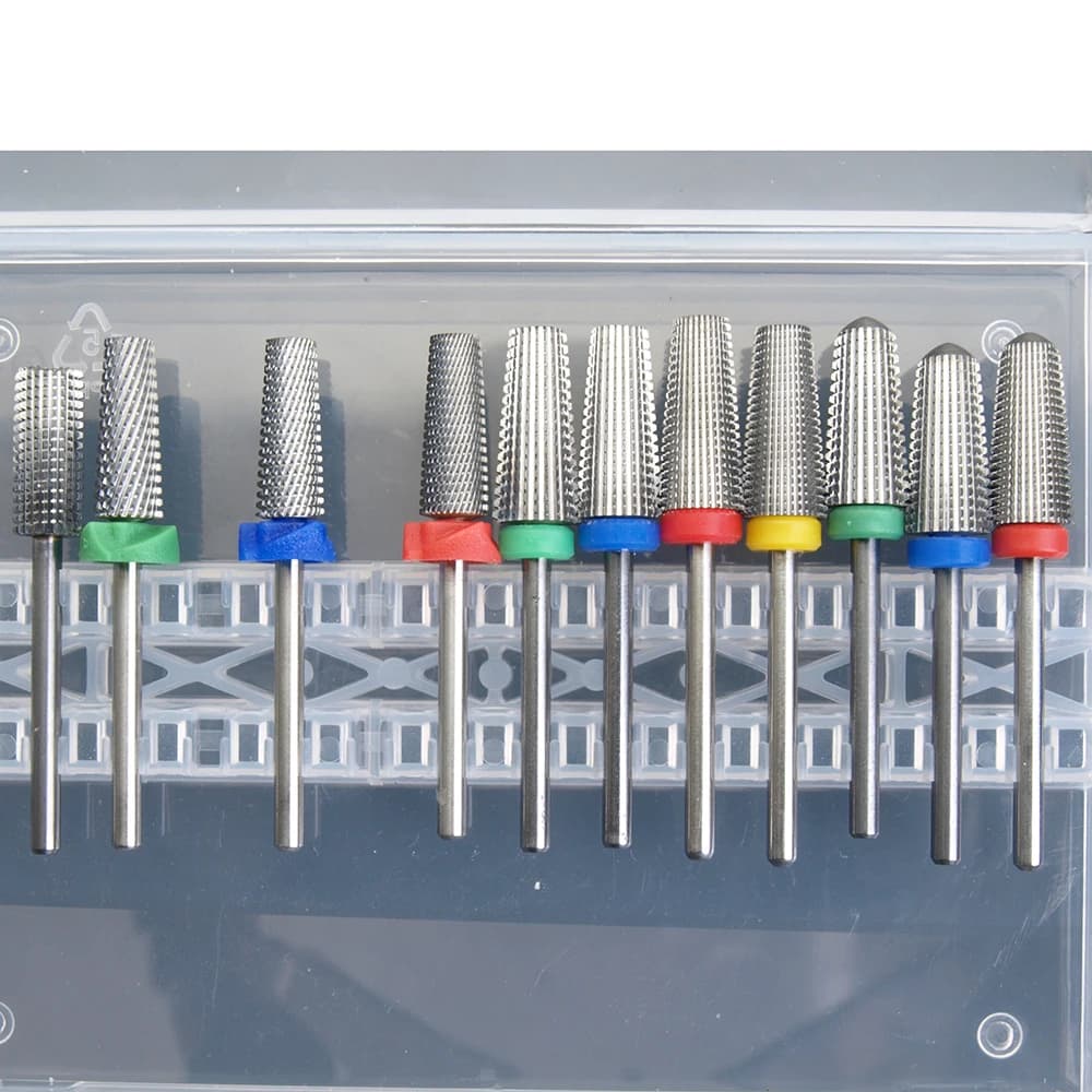 Mèches à ongles coniques en carbure de sécurité 4 en 1, avec forets de coupe, fraise en carbure pour manucure, enlever le Gel, accessoires pour ongles