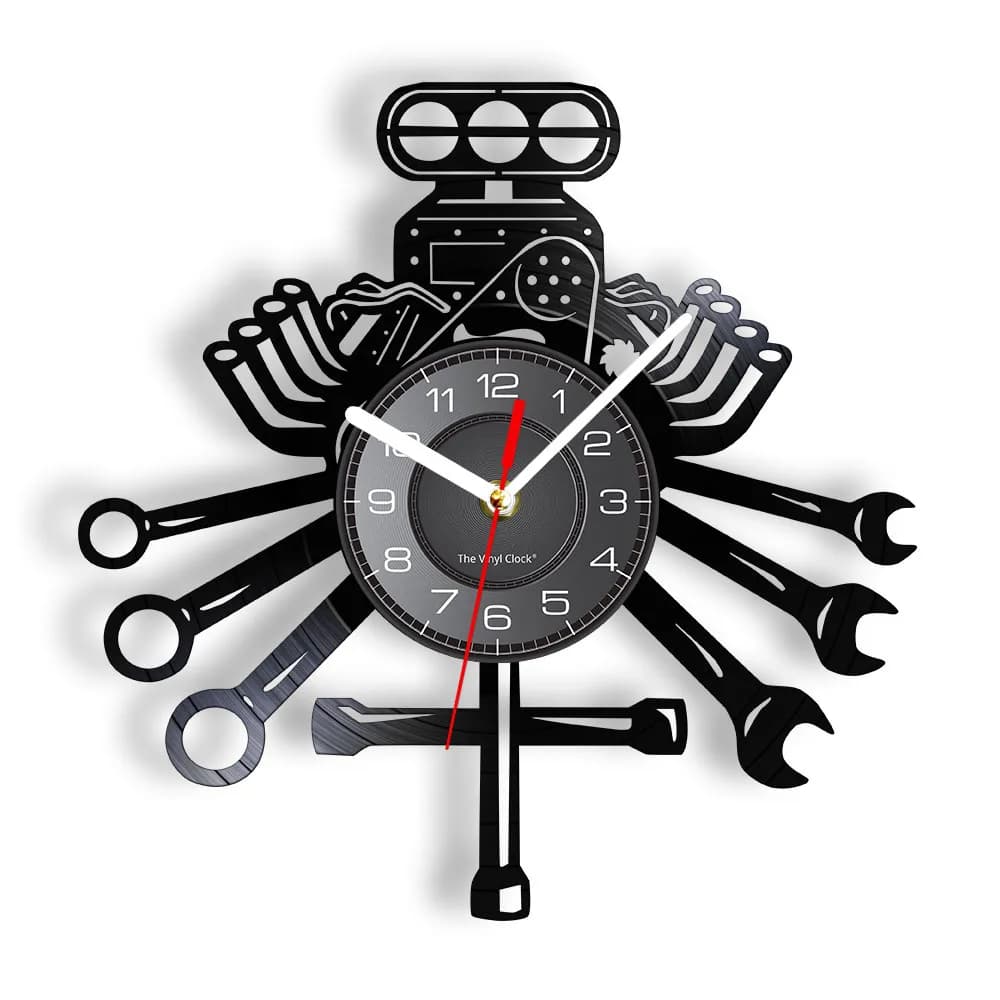 Boîte à outils de réparation de Garage, disque CD en vinyle, Kit de Service de menuisier d'horloge murale, décor de grotte d'art pour homme, disque mécanique, artisanat, montres, cadeau pour les